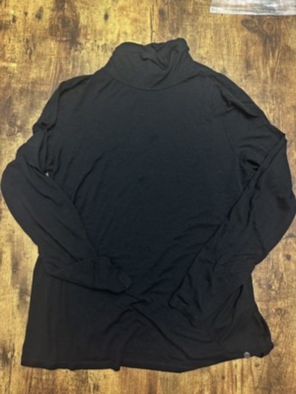Olsen Europe Black Viscose Turtleneck Long Sleeve Top Large